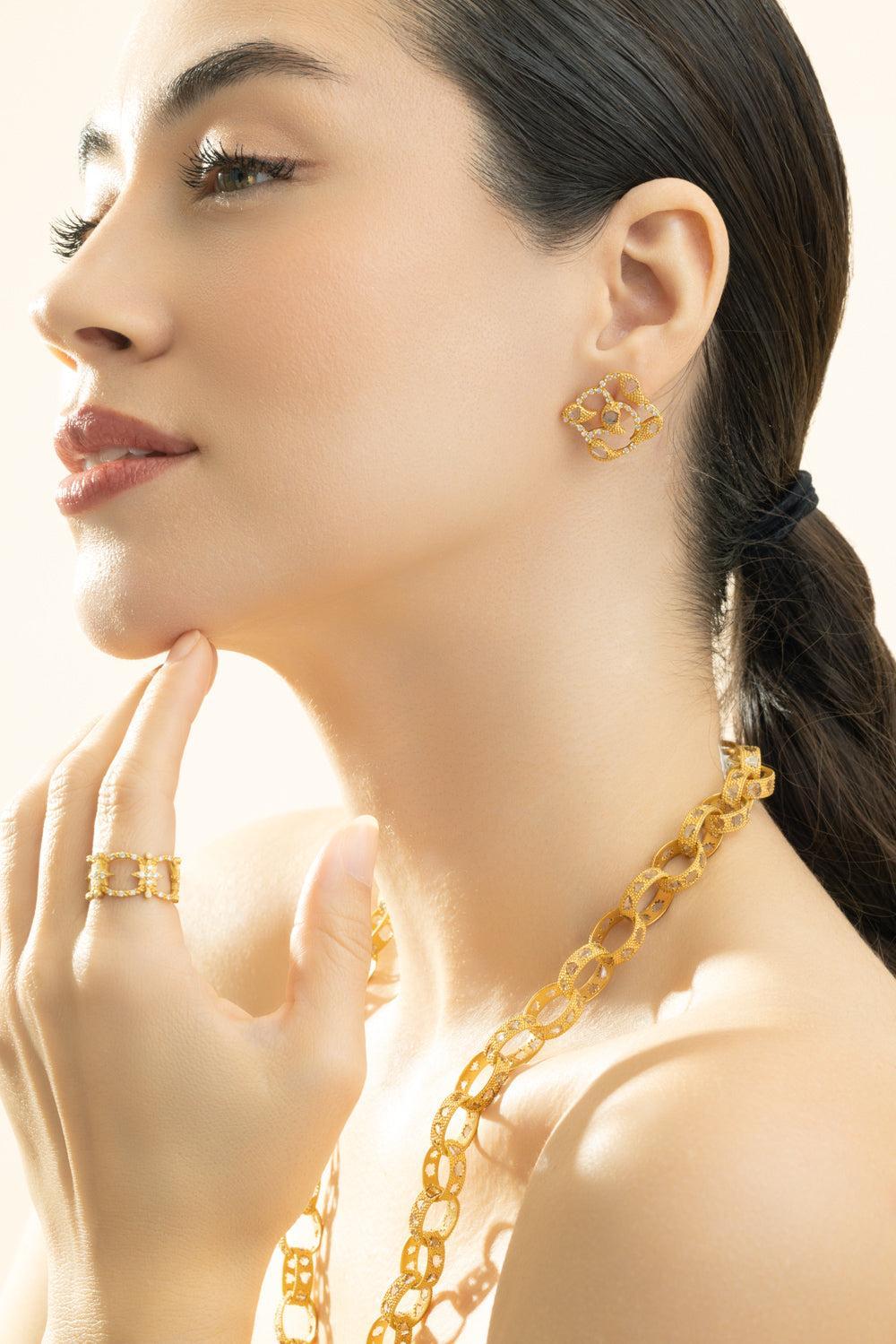 Vitality Stud Earrings-YELLOW GOLD-JEWELRYFINE JEWELEARRING-COOMI