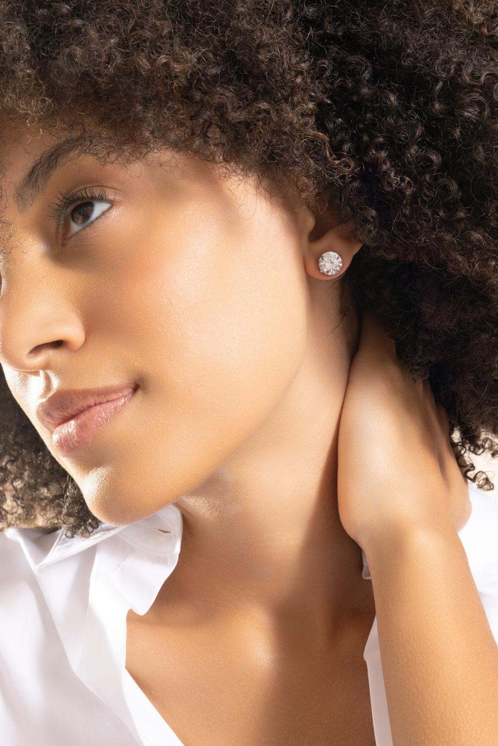 Round Stud Earrings-WHITE-JEWELRYBOUTIQUEEARRING-FANTASIA by DESERIO