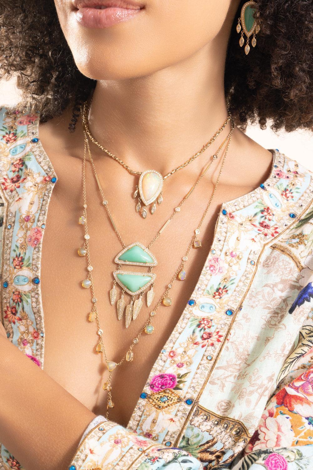 Opal Teardrop Necklace-YELLOW GOLD-JEWELRYFINE JEWELNECKLACE O-JACQUIE AICHE