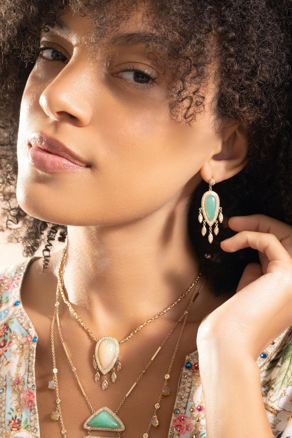 Chrysoprase Teardrop Earrings-YELLOW GOLD-JEWELRYFINE JEWELEARRING-JACQUIE AICHE
