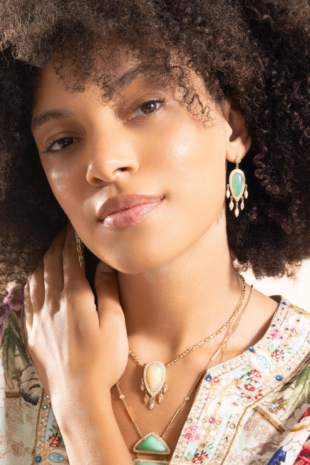 Chrysoprase Teardrop Earrings-YELLOW GOLD-JEWELRYFINE JEWELEARRING-JACQUIE AICHE