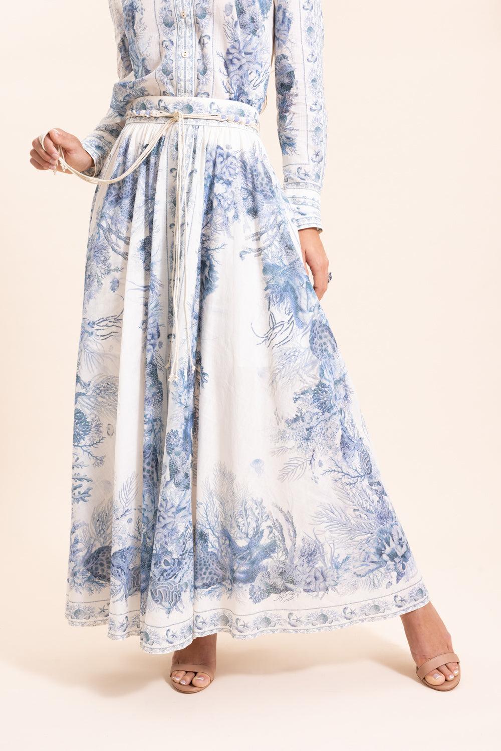 Wanderlust A-Line Maxi Skirt-BLUE-0-CLOTHINGSKIRTMAXI-ZIMMERMANN