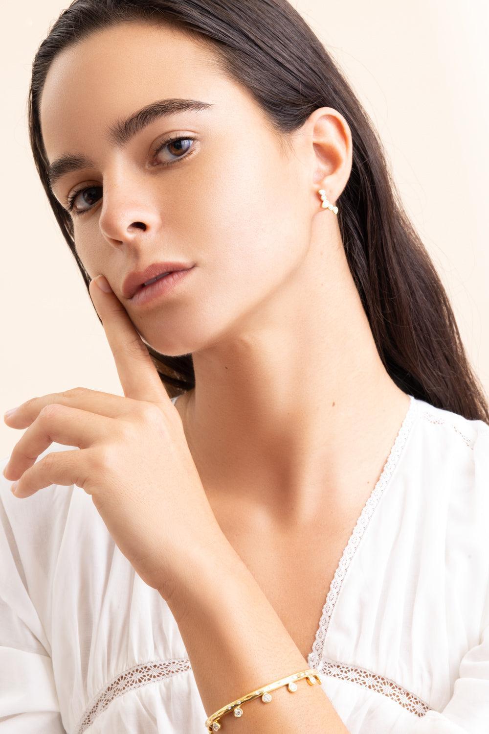 Diamond Gypsy Crawler Classic Earrings-YELLOW GOLD-JEWELRYFINE JEWELEARRING-TAMARA COMOLLI