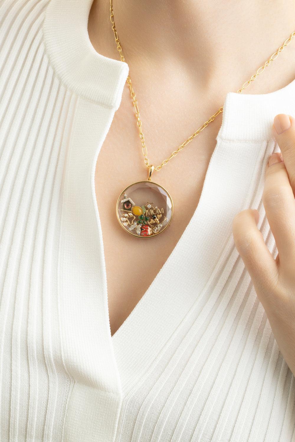 Diamond Mom Charm-YELLOW GOLD-JEWELRYFINE JEWELPENDANT-LOQUET