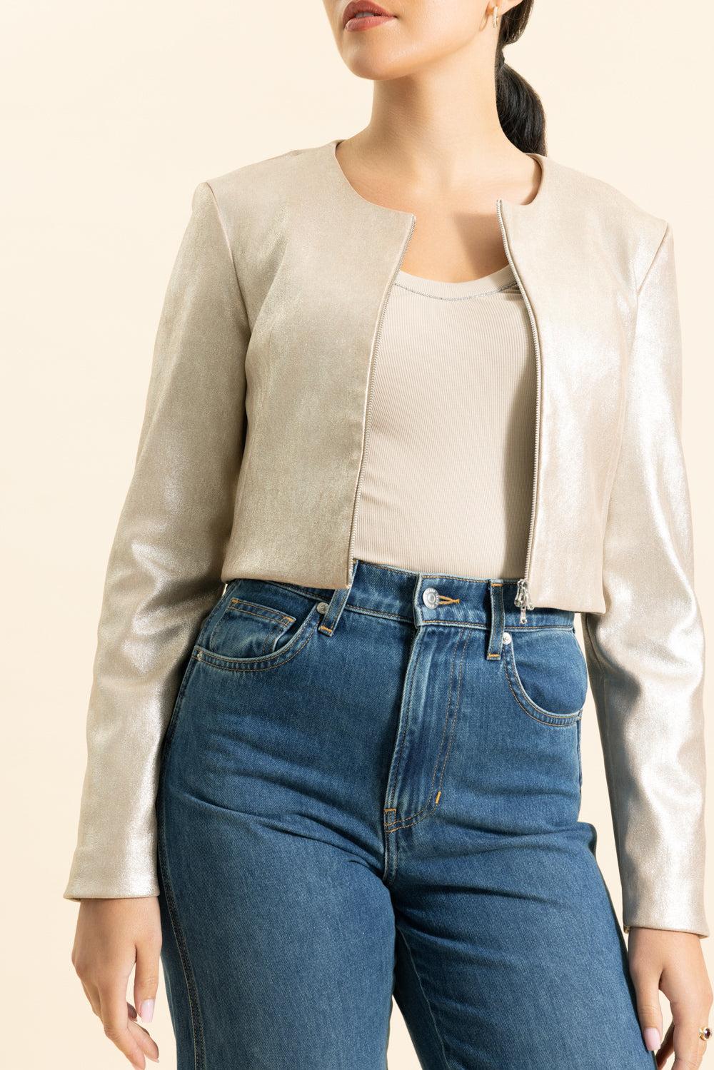 Long Sleeve Cardigan Jacket-PLATINUM-2-CLOTHINGJACKETCASUAL-SUSAN BENDER