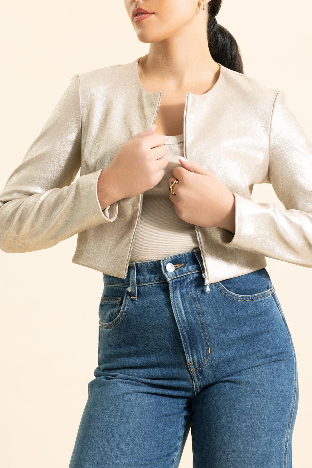 Long Sleeve Cardigan Jacket-PLATINUM-2-CLOTHINGJACKETCASUAL-SUSAN BENDER
