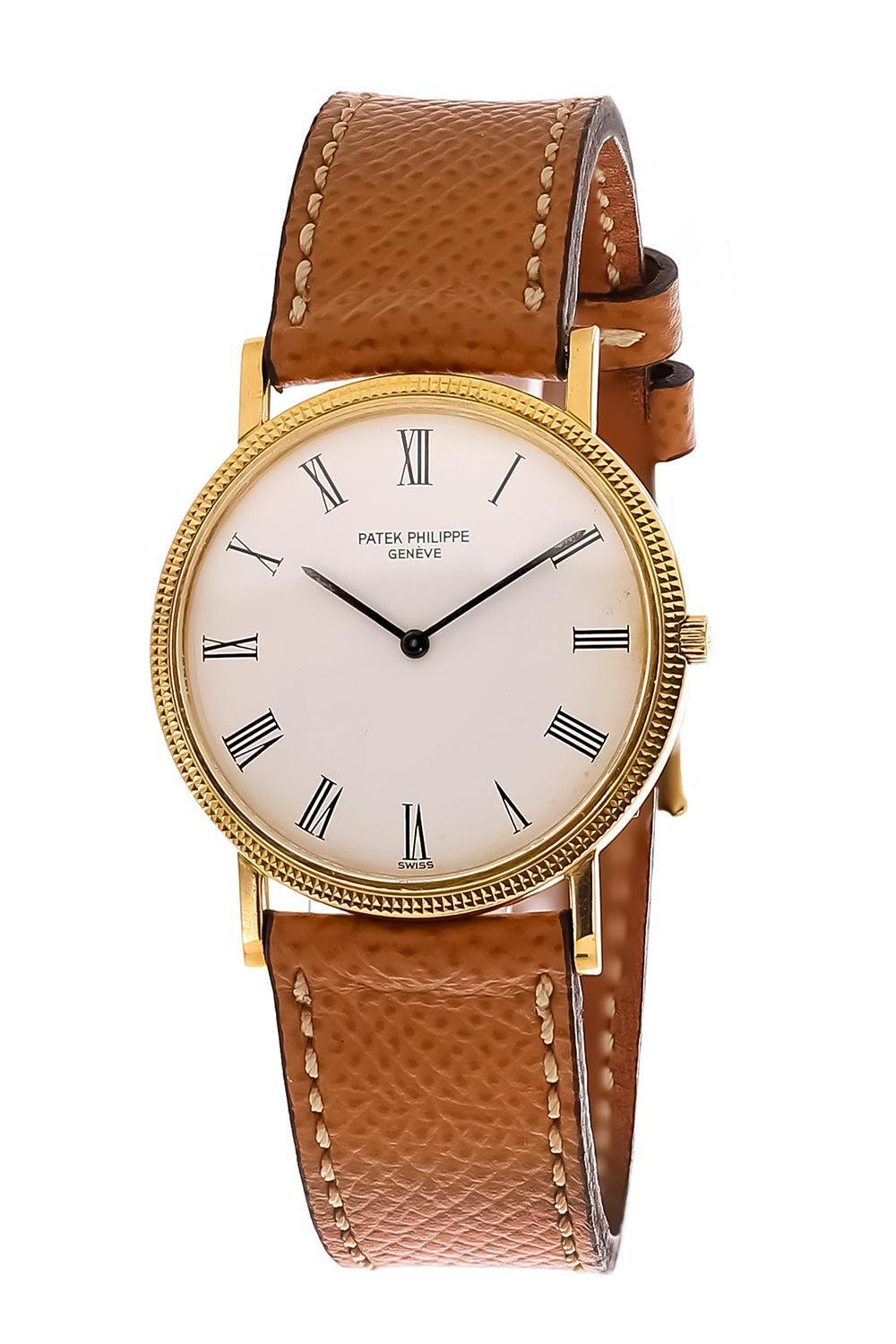 Watch Strap - Tan-YELLOW GOLD-32MM-JEWELRYFINE JEWELWATCH-PATEK PHILIPPE