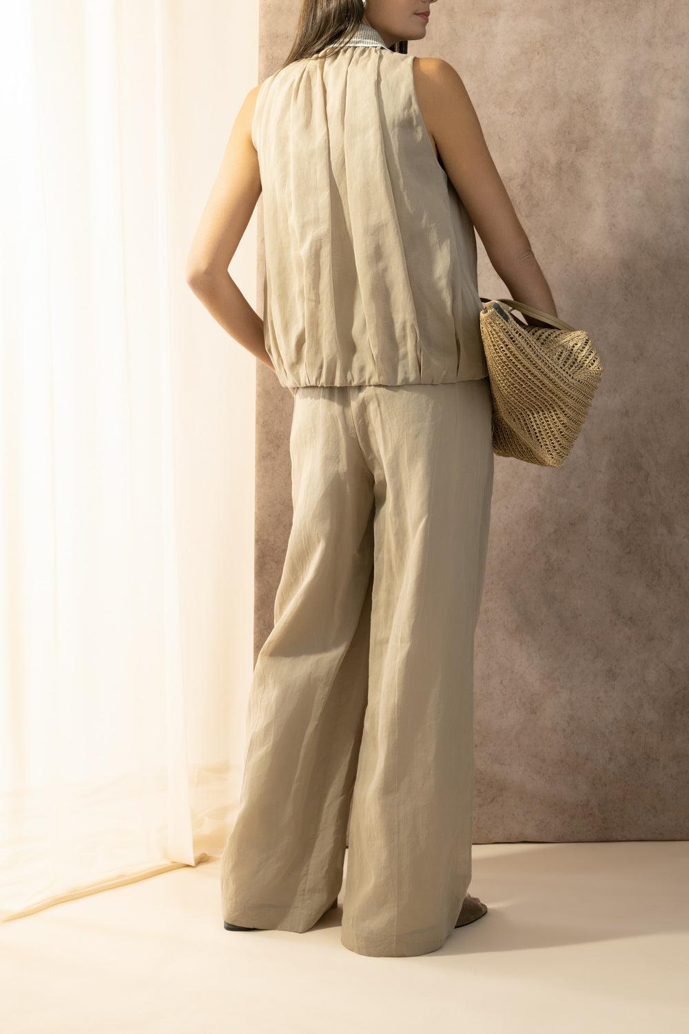Loose Track Trouser-BROWN-38-CLOTHINGPANTWIDE LEG-BRUNELLO CUCINELLI