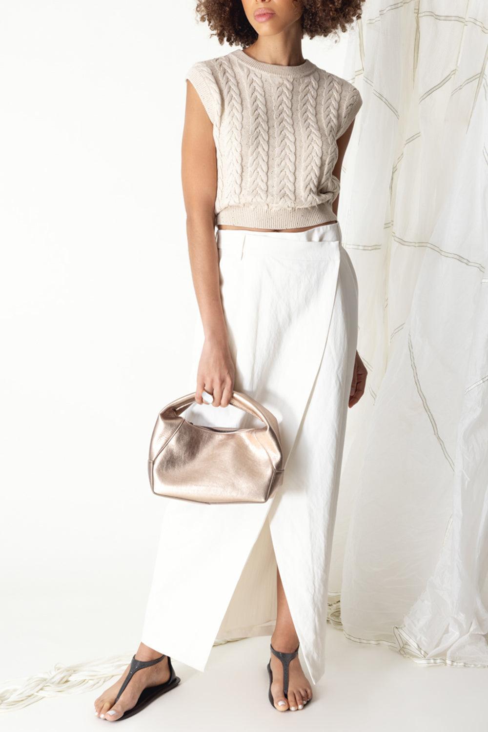Dazzling Cable Sweater Vest-BUTTER-XS-CLOTHINGTOPKNITS-BRUNELLO CUCINELLI