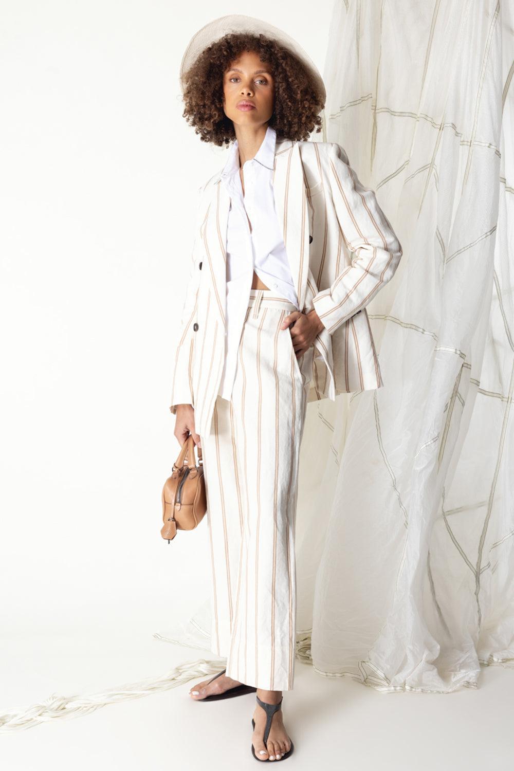 Regimental Stripe Cropped Trousers-DENIM-38-CLOTHINGPANTCROPPED-BRUNELLO CUCINELLI
