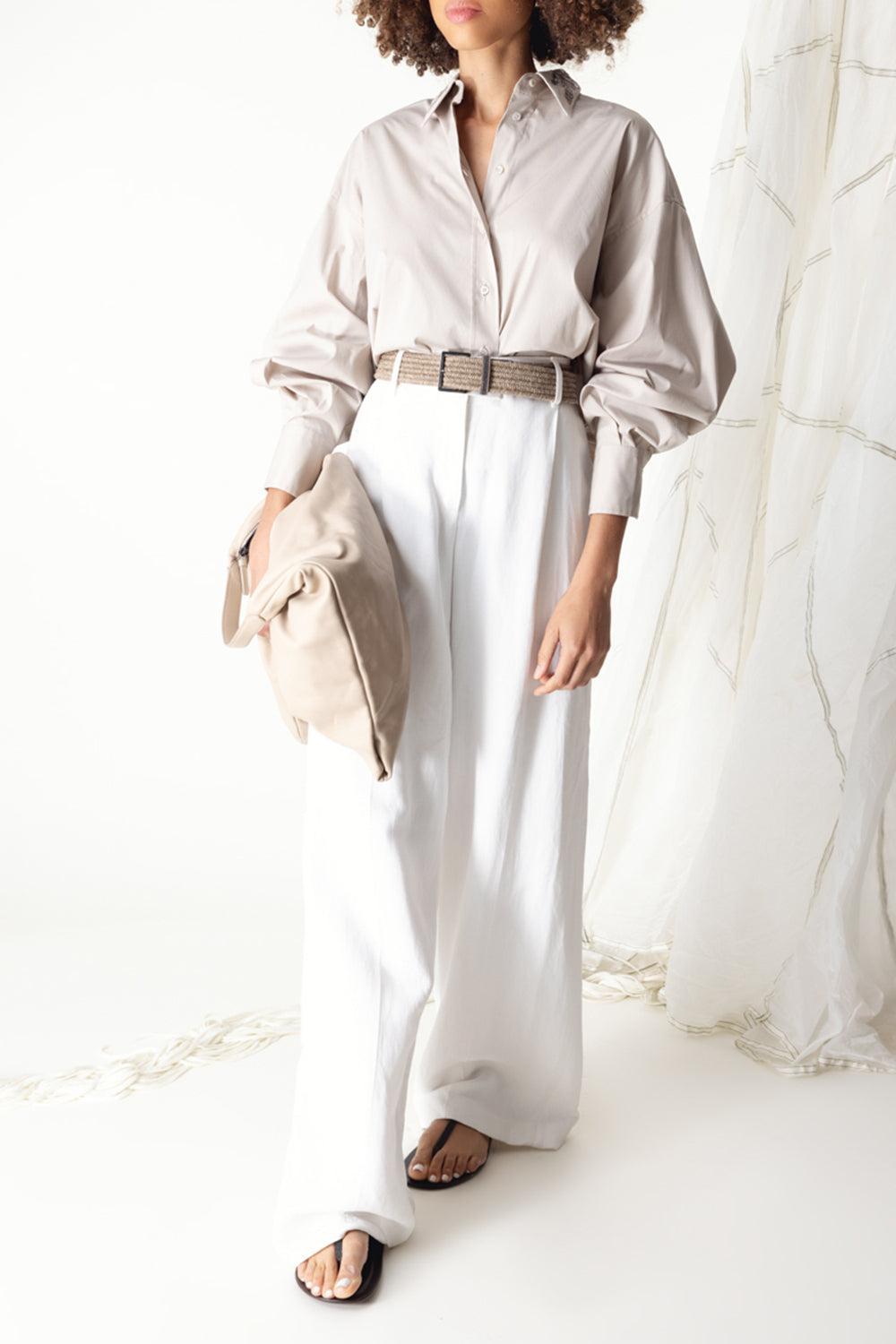 Shiny Loop Belt-RAFFIA BEIGE-S-ACCESSORIEBELTS-BRUNELLO CUCINELLI