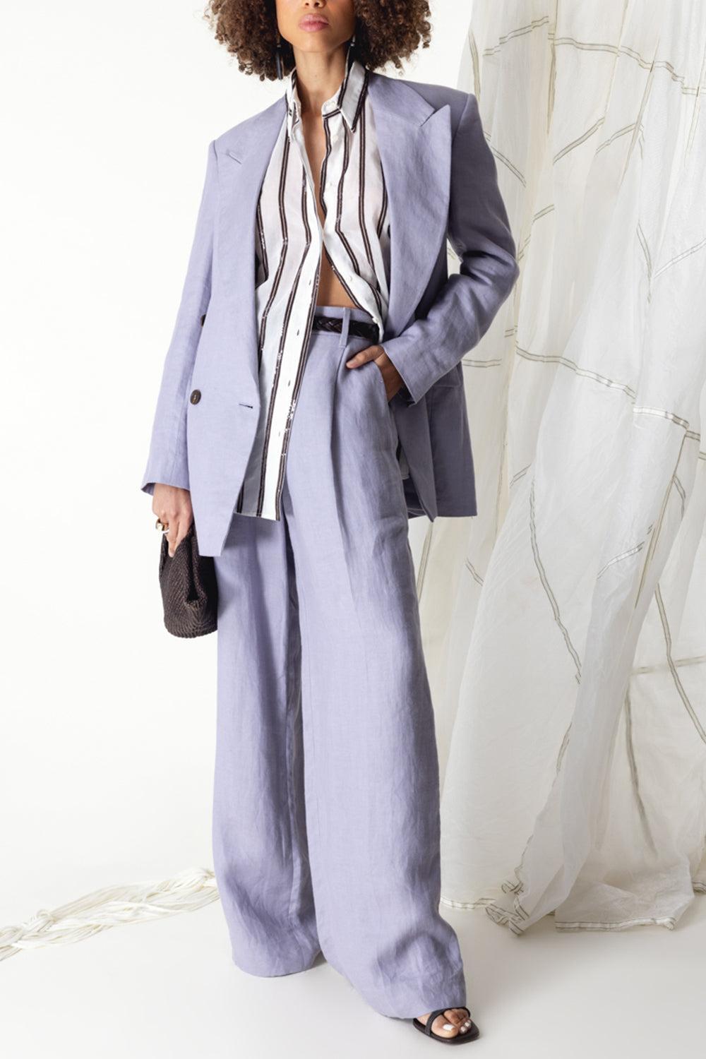 Dazzling Stripe Embroidery Shirt-WHITE-S-CLOTHINGTOPBLOUSE-BRUNELLO CUCINELLI