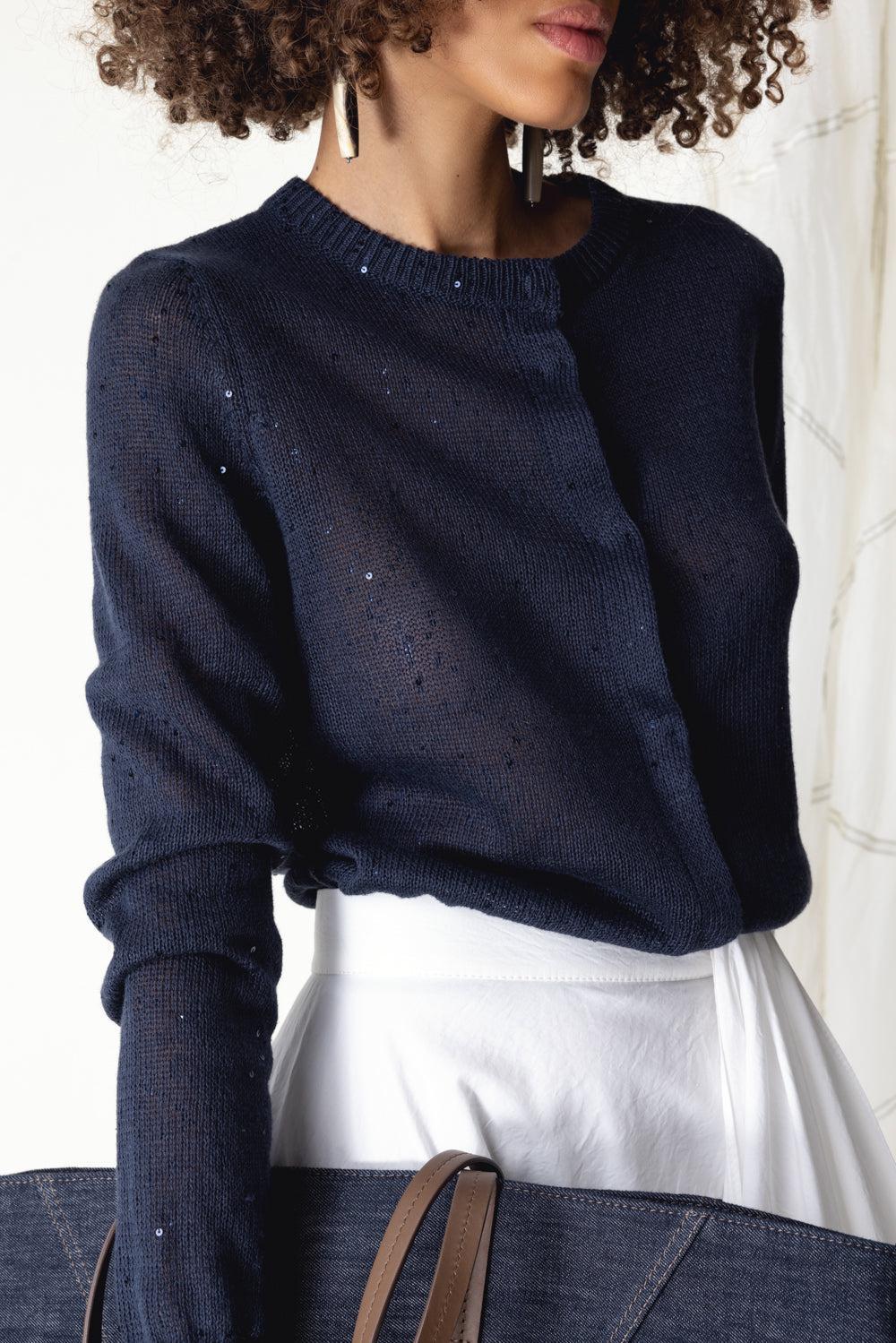 Monili Snap Cardigan-NAVY-XS-CLOTHINGTOPCARDIGAN-BRUNELLO CUCINELLI