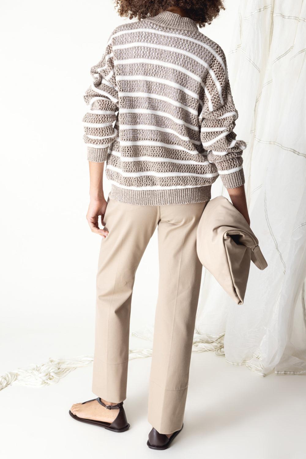 Dazzling Striped Net Cardigan-NUTSHELL-XS-CLOTHINGTOPCARDIGAN-BRUNELLO CUCINELLI