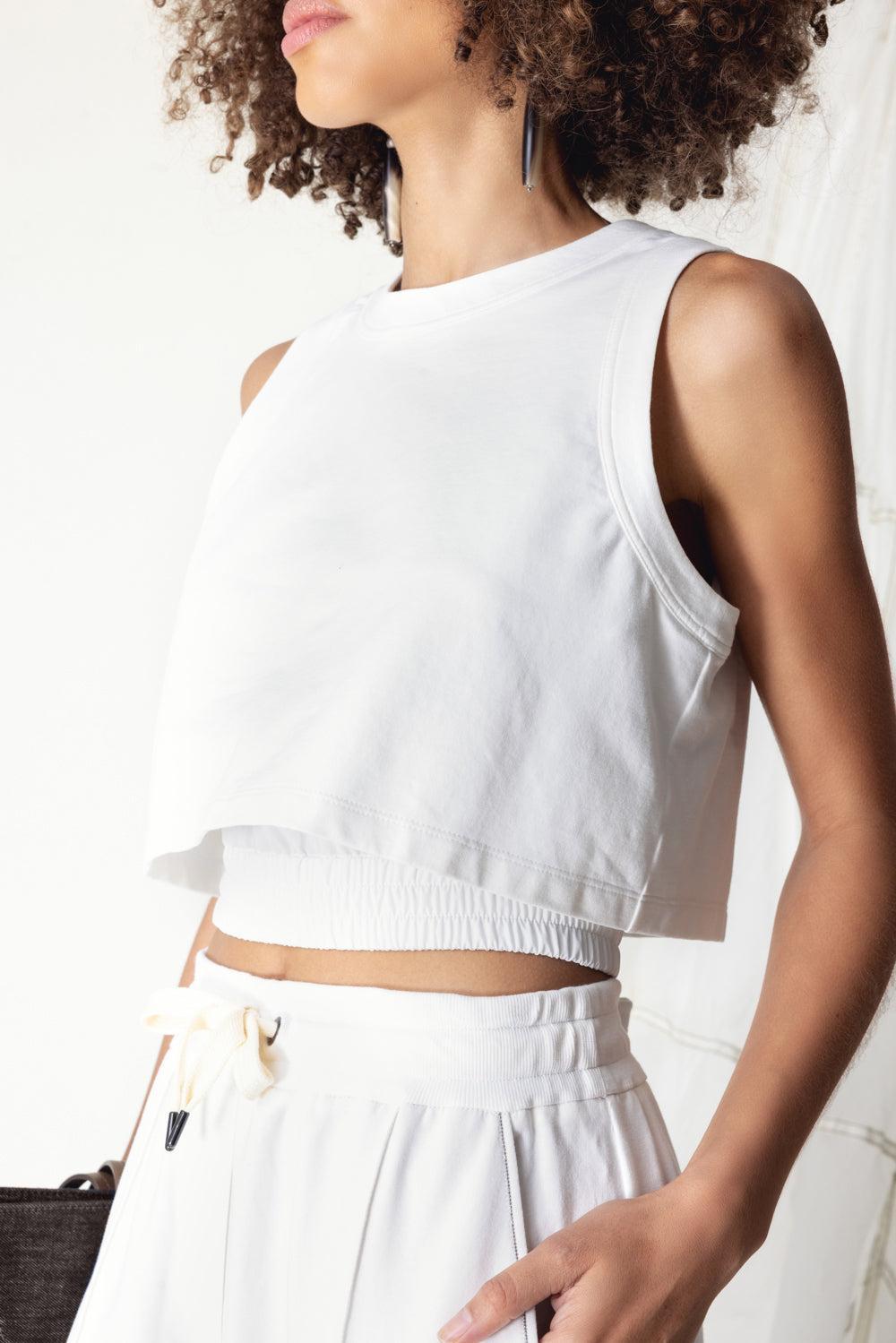 Travelwear Tank-OPTICWHT-S-CLOTHINGTOPTANK-BRUNELLO CUCINELLI
