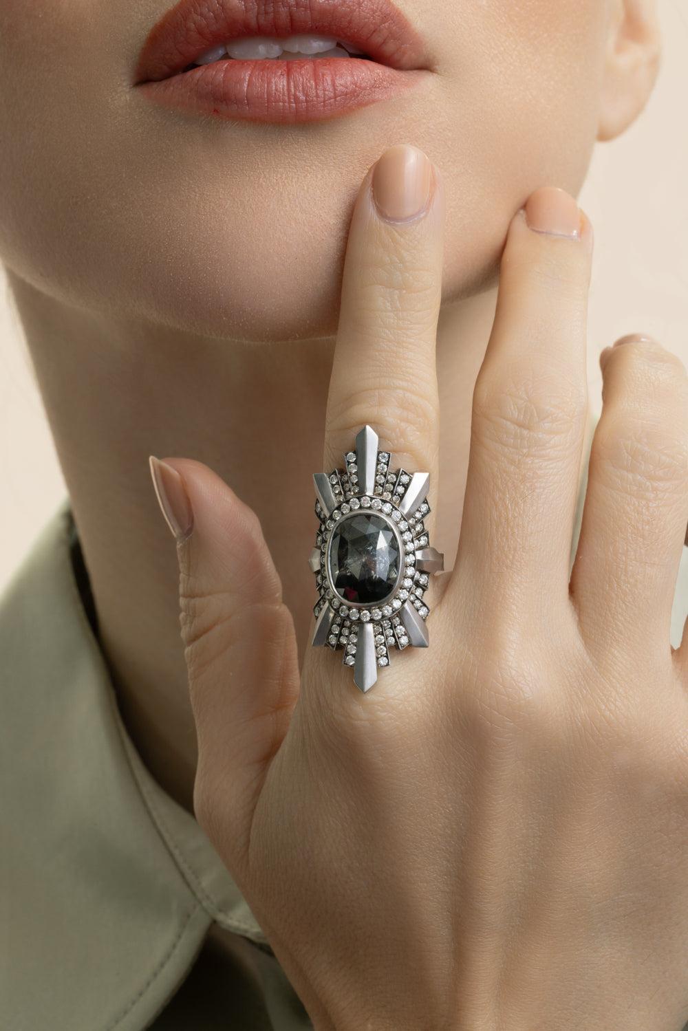 Diamond Stella Ring-WHITE GOLD-6.75-JEWELRYFINE JEWELRING-SYLVA & CIE