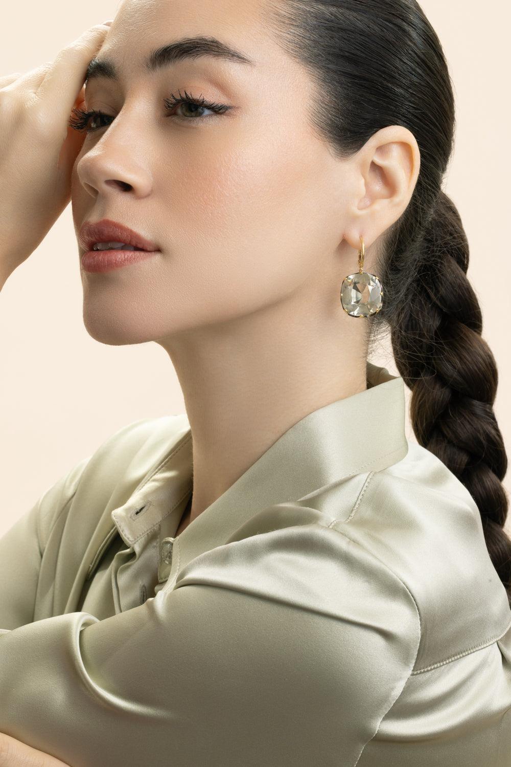 Light Yellow Quartz Earrings-YELLOW GOLD-JEWELRYFINE JEWELEARRING-SYLVA & CIE