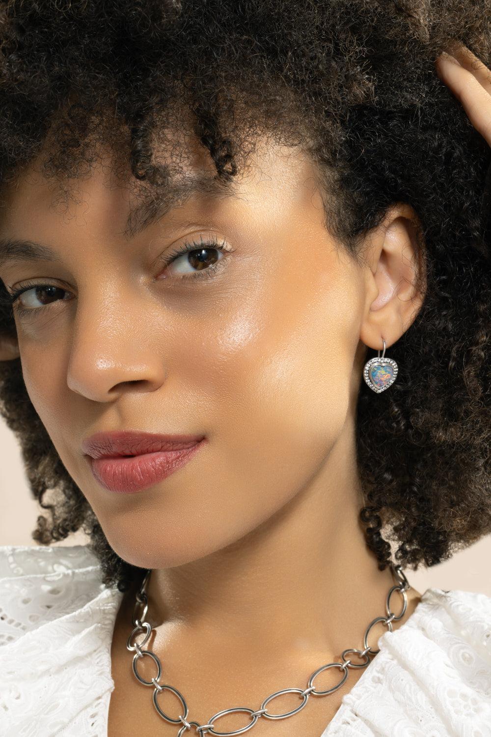 Heart Opal Earrings-WHITE GOLD-JEWELRYFINE JEWELEARRING-SYLVA & CIE