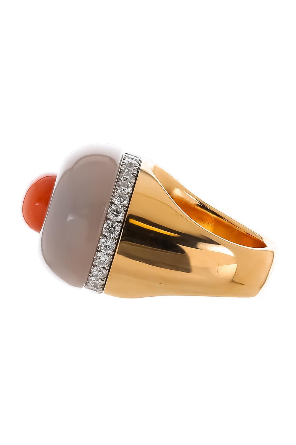 Angel Skin Coral Diamond Pinky Ring-ROSE GOLD-3.5-JEWELRYFINE JEWELRING-ASSAEL