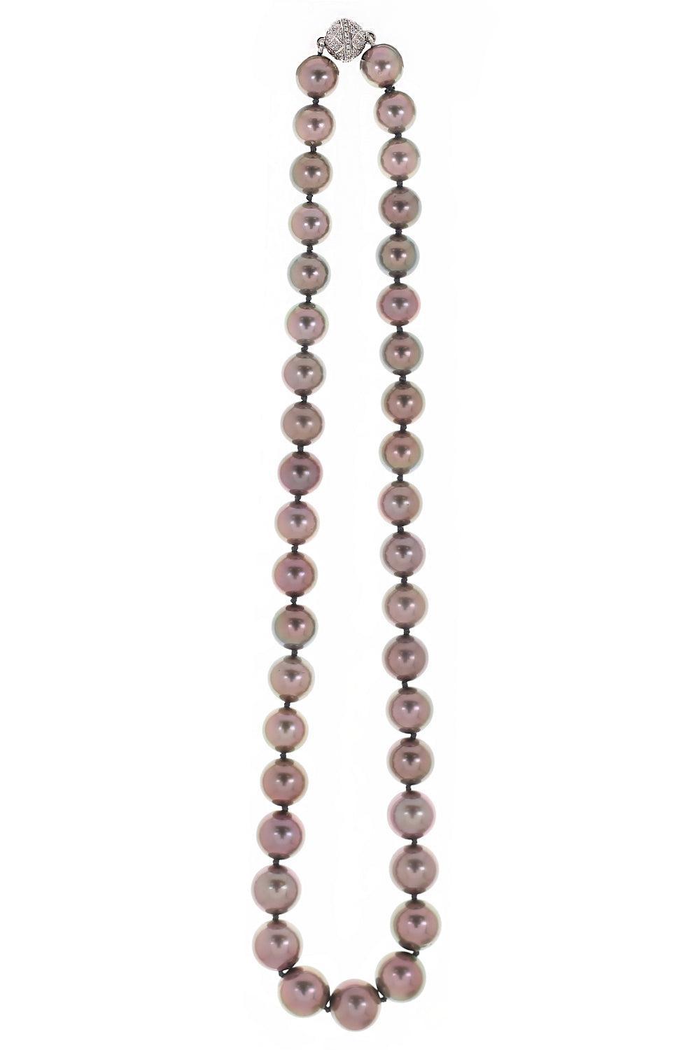 Round Tahitian Pearl Necklace-WHITE GOLD-16.75-JEWELRYFINE JEWELNECKLACE O-ASSAEL