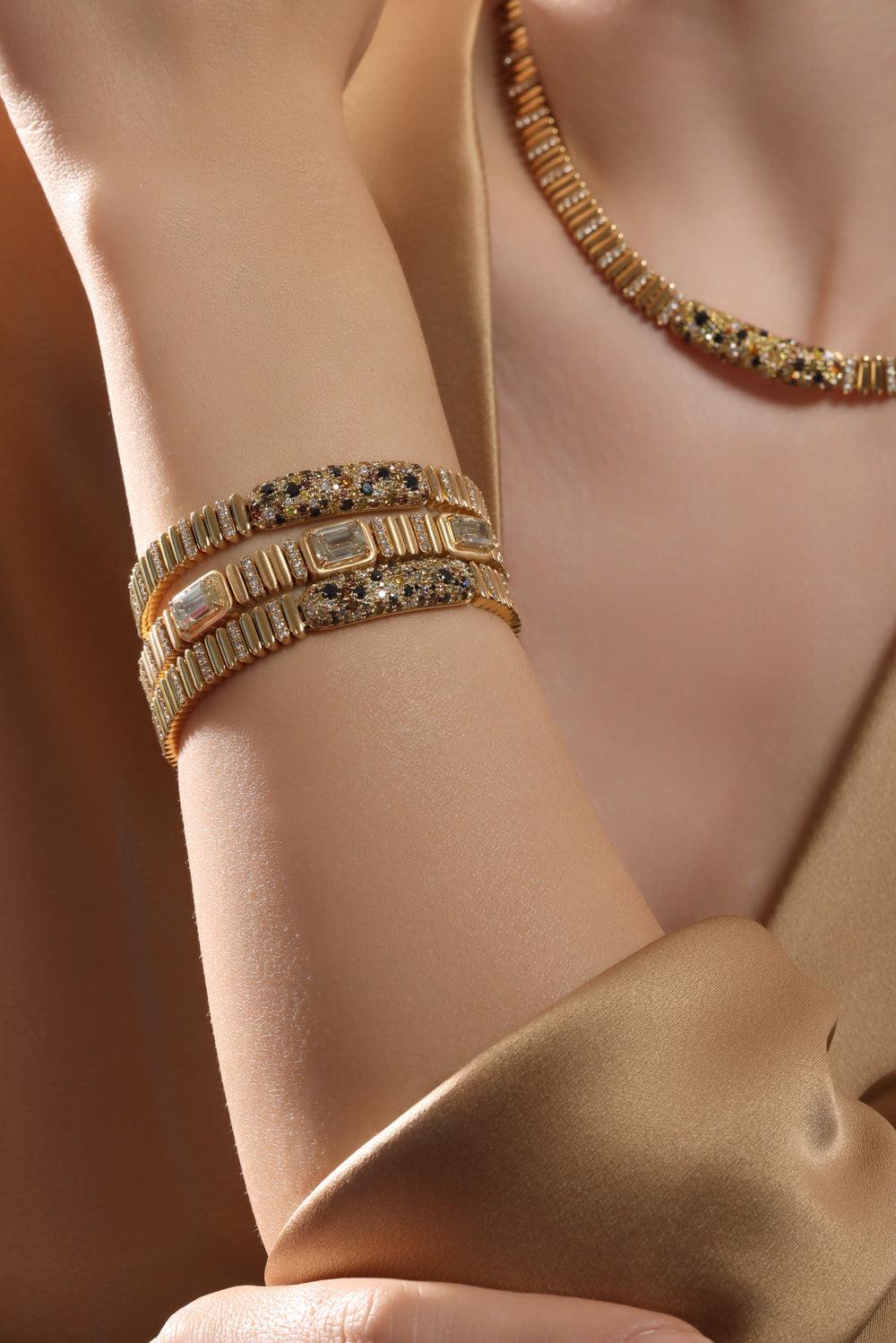 Three Diamond Bracelet-YELLOW GOLD-6.5-JEWELRYFINE JEWELBRACELET O-SUTRA