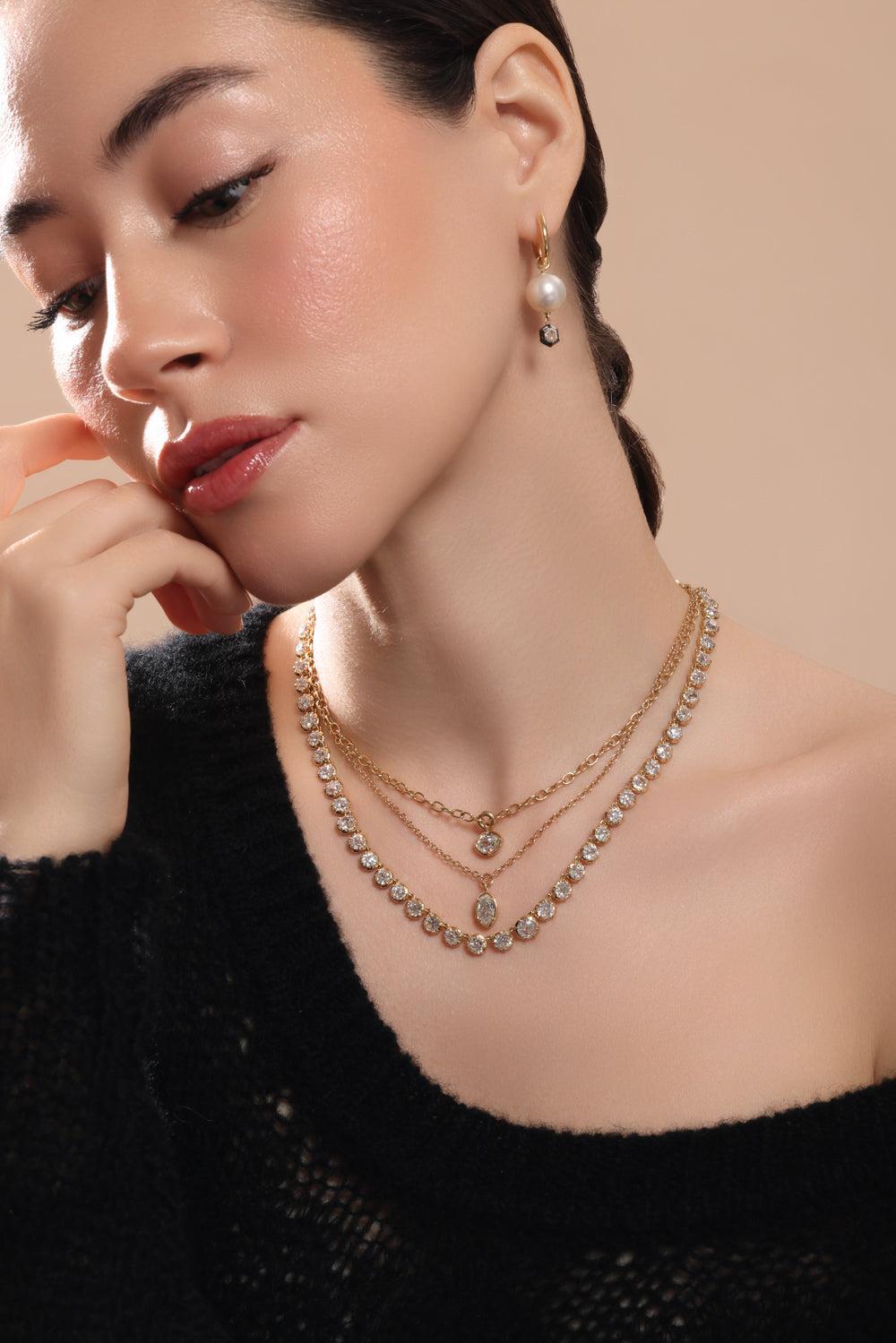 Diamond Pearl Drop Earrings-YELLOW GOLD-JEWELRYFINE JEWELEARRING-SUTRA