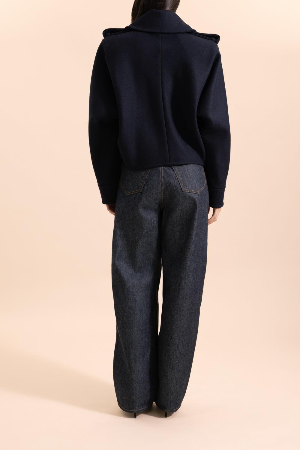 Melton Coat-NAVY-36-CLOTHINGJACKETCROPPED-GIVENCHY