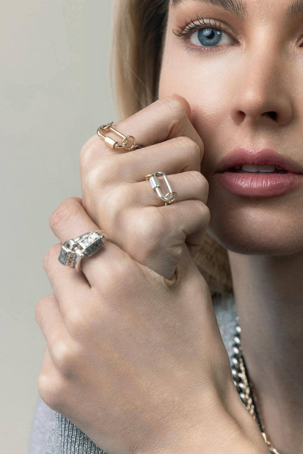 Silver Heavy Curb Chain Ring-SILVER-LARGE-JEWELRYFINE JEWELRING-MARLA AARON