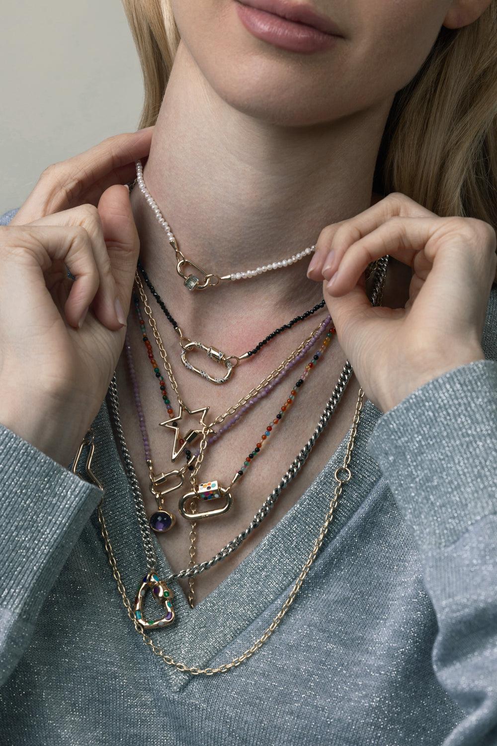 Freeform Inlay Lock-ROSE GOLD-JEWELRYFINE JEWELPENDANT-MARLA AARON