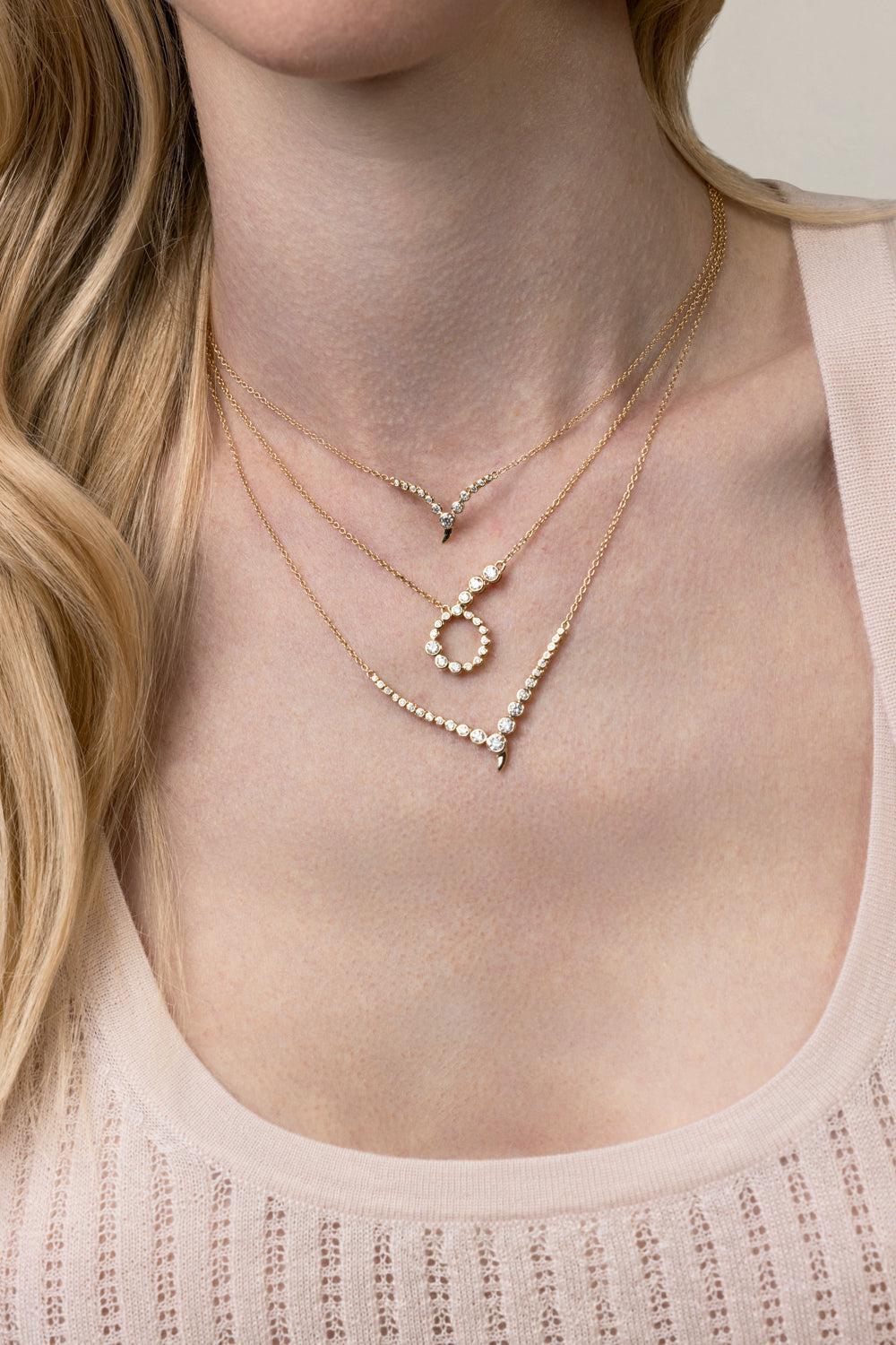 Halo Pendant Necklace-YELLOW GOLD-JEWELRYFINE JEWELNECKLACE O-ONDYN