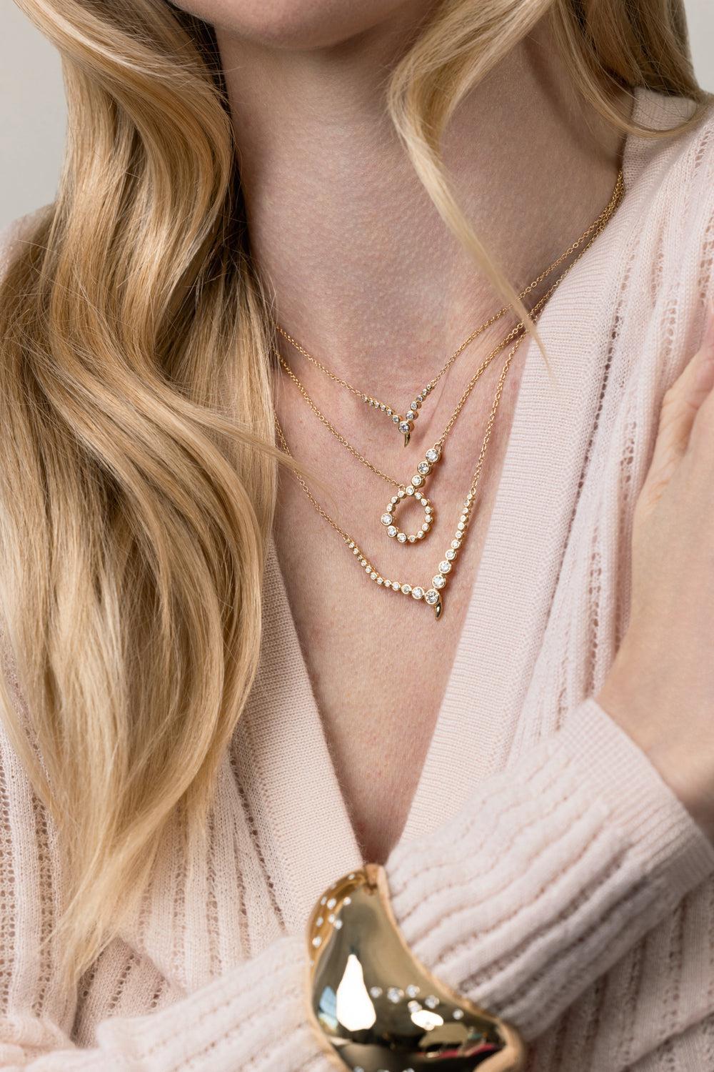 Halo Pendant Necklace-YELLOW GOLD-JEWELRYFINE JEWELNECKLACE O-ONDYN