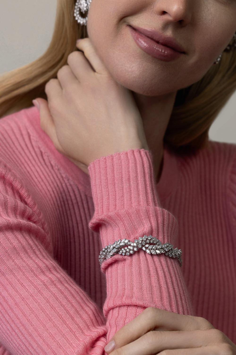 Y-Couture Statement Diamond Bracelet-WHITE GOLD-JEWELRYFINE JEWELBRACELET O-YEPREM JEWELLERY