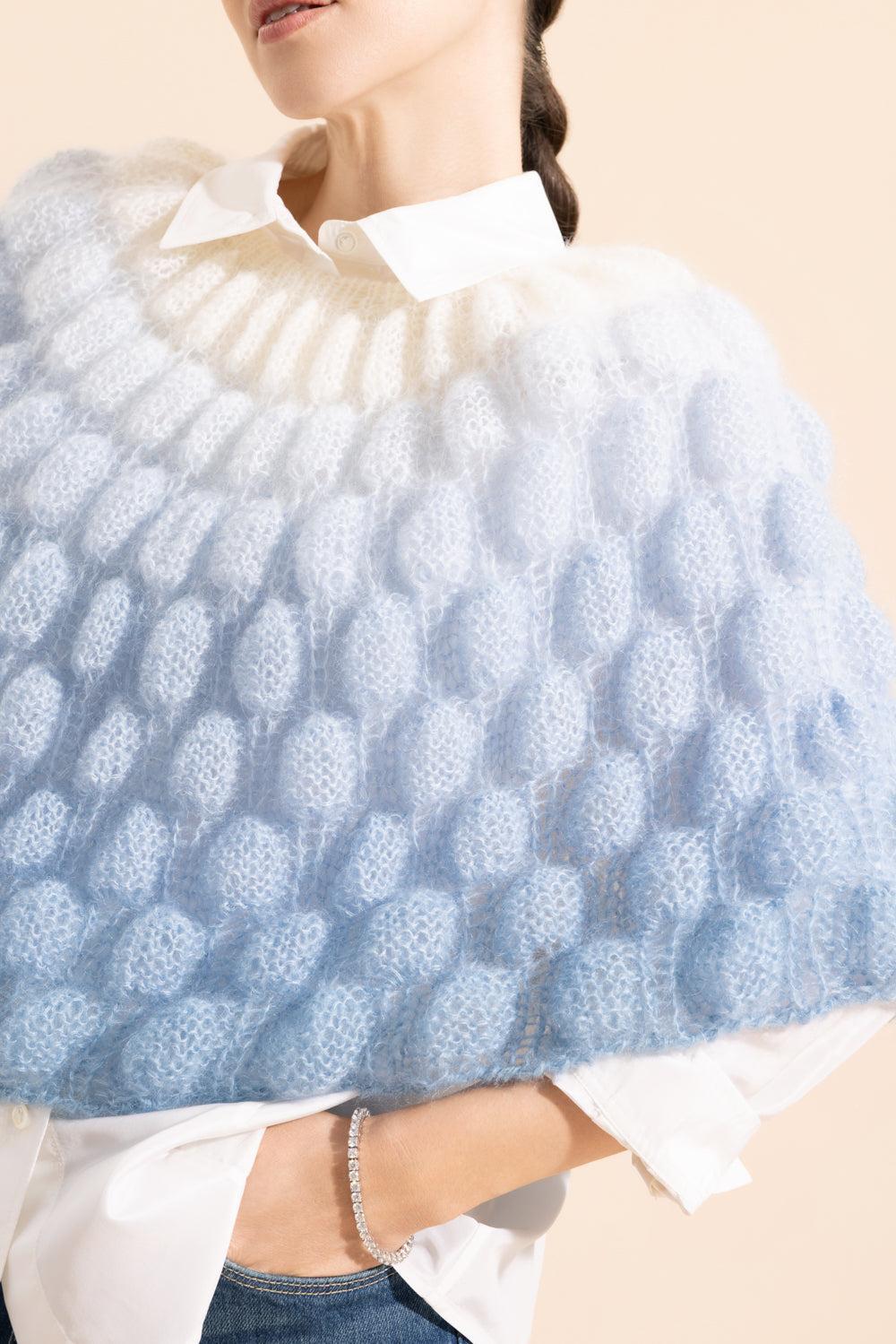 Tove Poncho - White Pearl Blue-WHPLEBLU-O/S-CLOTHINGTOPPONCHO-LETANNE