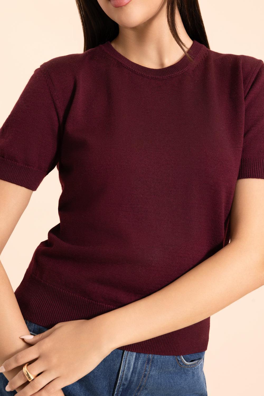 Janis Pullover Crewneck - Wine-WINE-XS-CLOTHINGTOPKNITS-HIGH SPORT