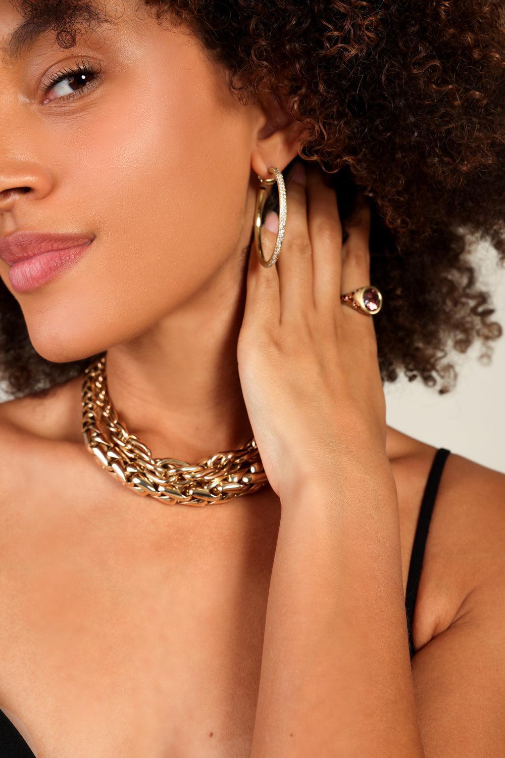Diamond Hoop Earrings-YELLOW GOLD-JEWELRYFINE JEWELEARRING-JARED LEHR