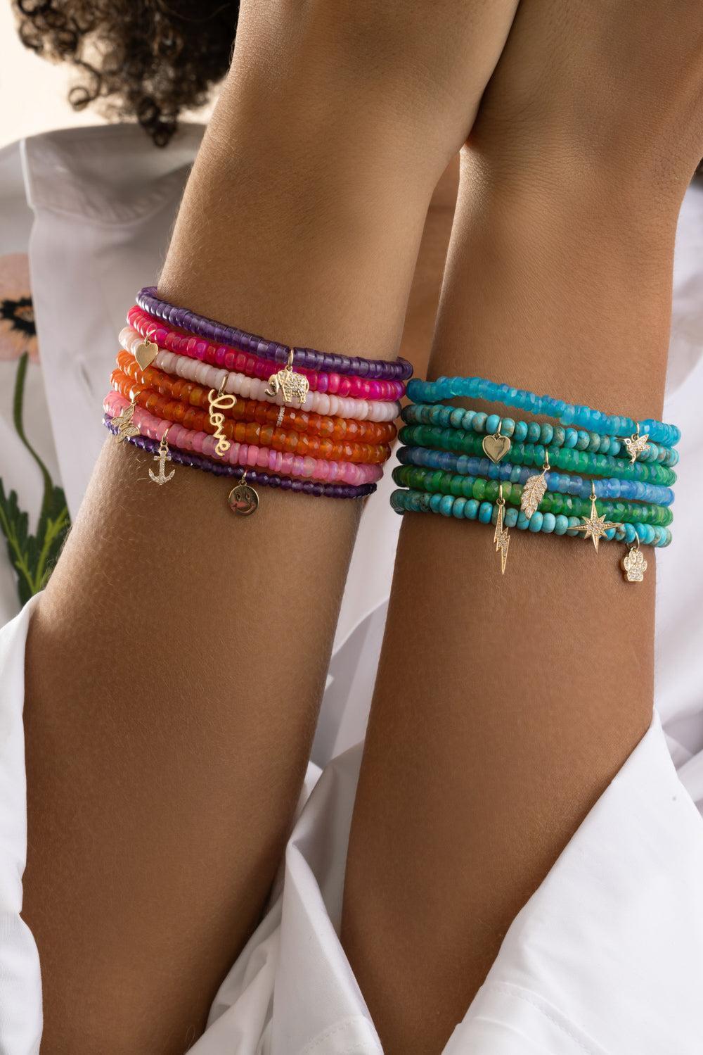 Mint Opal Tiny Feather Charm Bracelet-YELLOW GOLD-JEWELRYFINE JEWELBRACELET O-SYDNEY EVAN