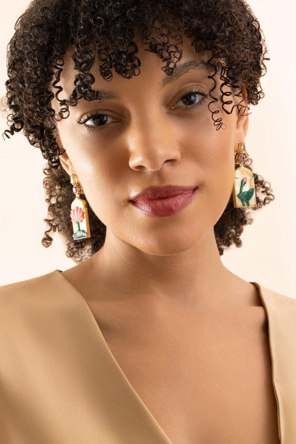 Pearl Aventurine Window Earrings-YELLOW GOLD-JEWELRYFINE JEWELEARRING-SILVIA FURMANOVICH