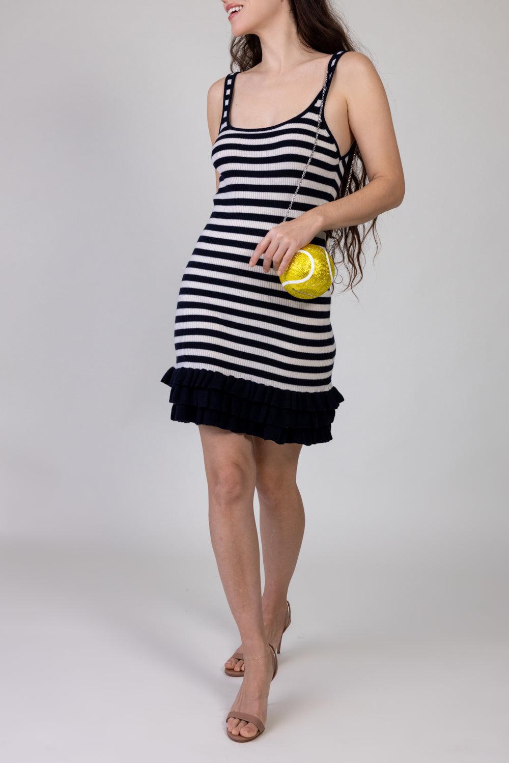 The Sutter Tank Dress-NVWHSTRI-XS-CLOTHINGDRESSCASUAL-BRANDON MAXWELL