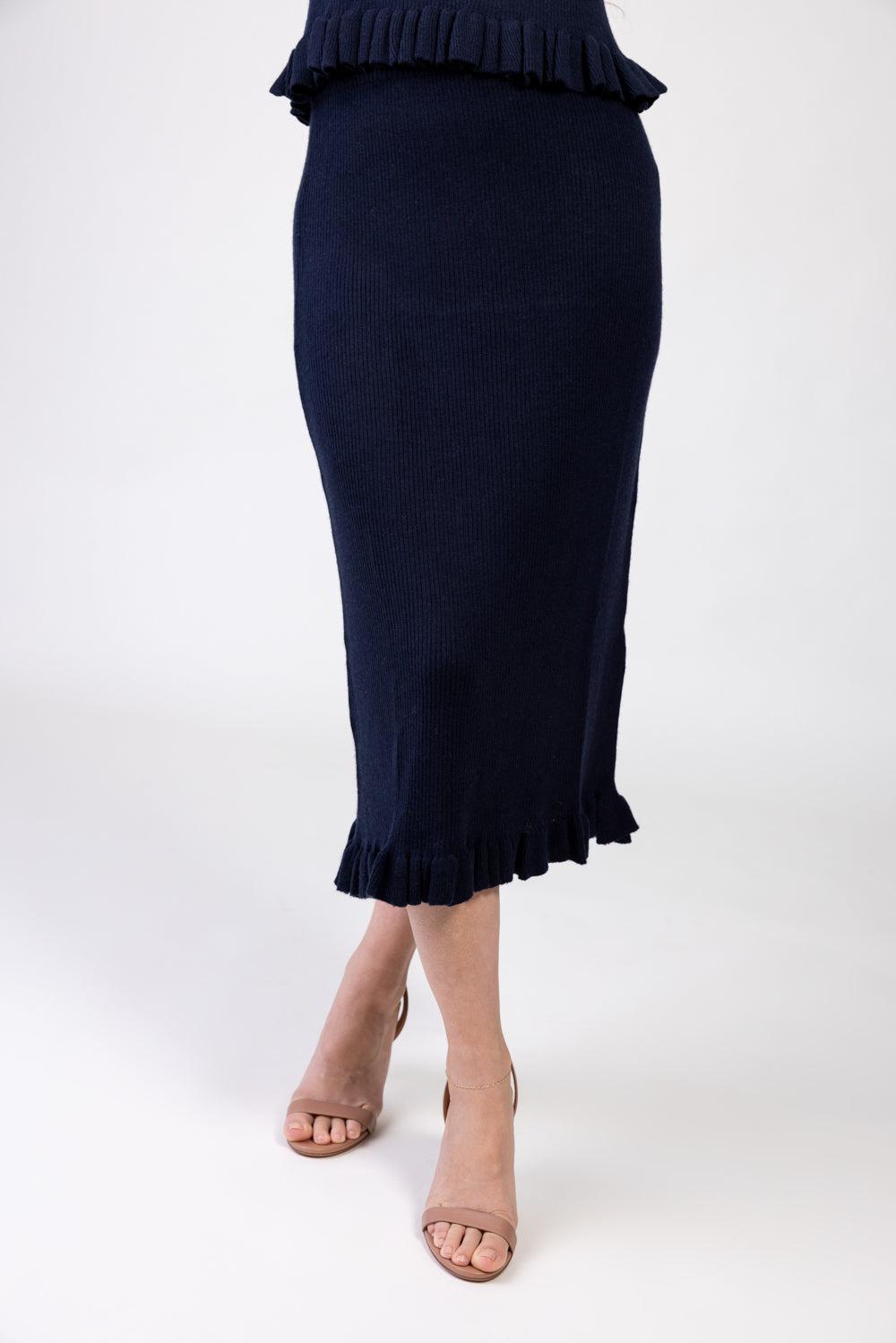 THE GRACE SKIRT-NAVY-XS-CLOTHINGSKIRTMIDI-BRANDON MAXWELL