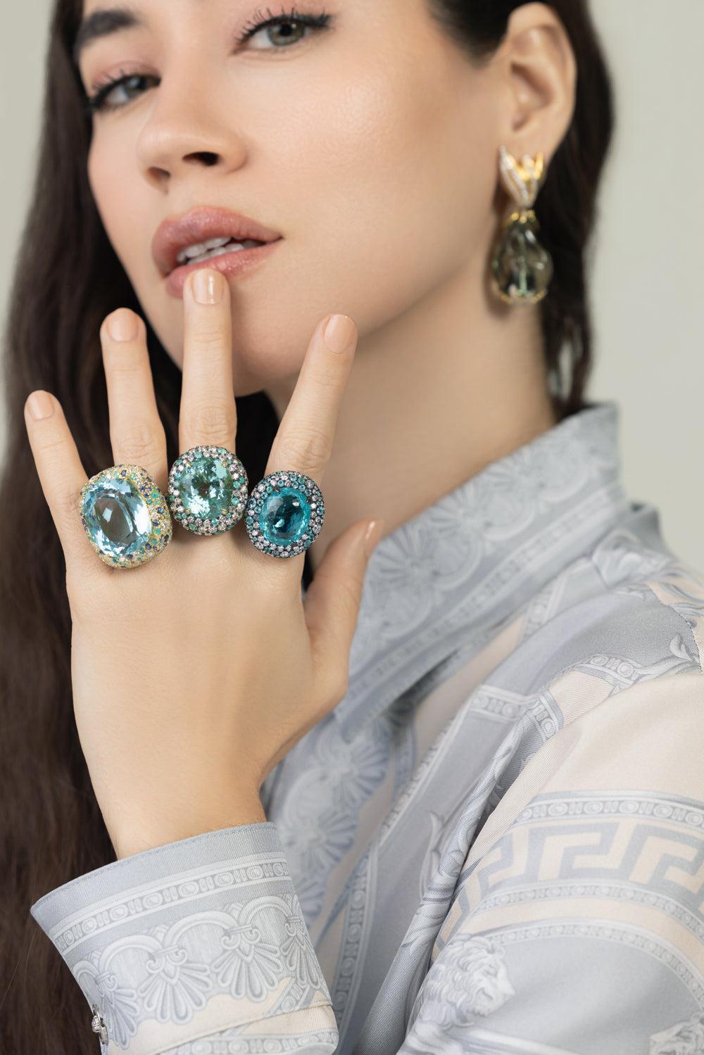 Paraiba Diamond Ring-BLACK GOLD-7.25-JEWELRYFINE JEWELRING-JARED LEHR