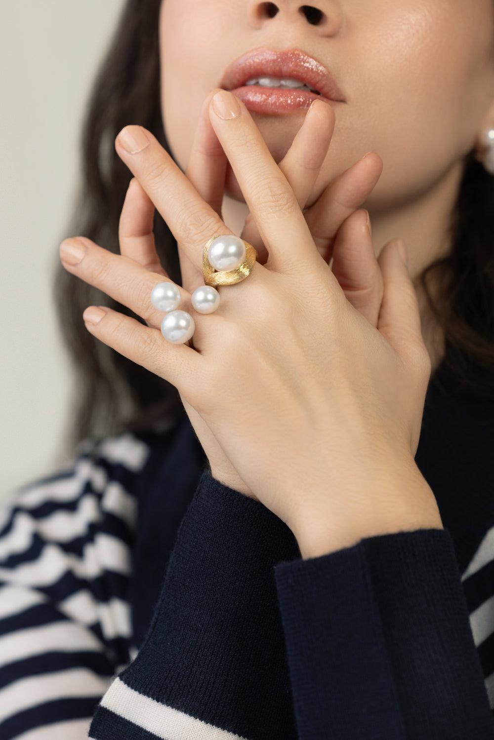 Contemporary Pearl Ring-YELLOW GOLD-6.5-JEWELRYFINE JEWELRING-ASSAEL