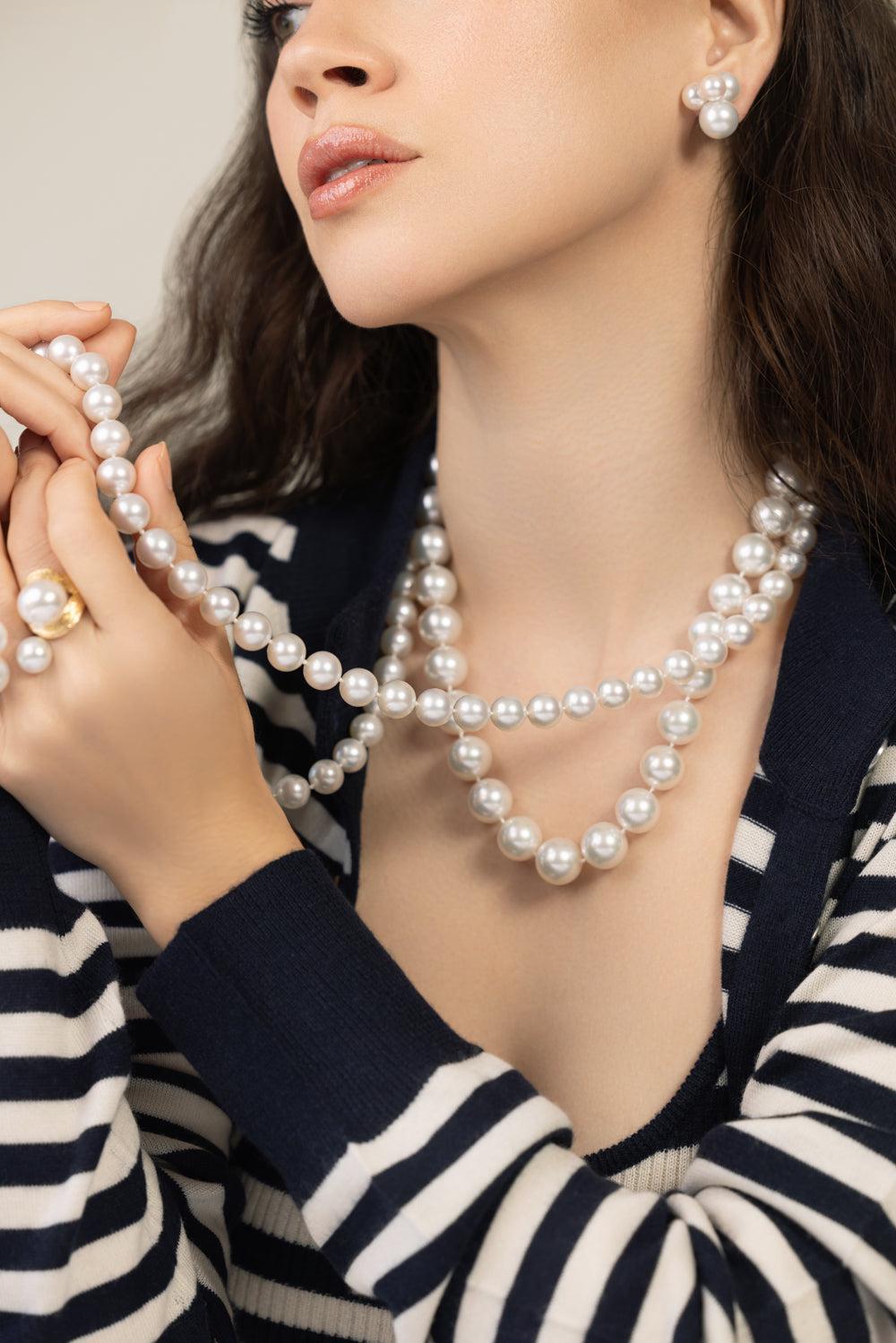 White South Sea Strand Necklace-WHITE GOLD-33-JEWELRYFINE JEWELNECKLACE O-ASSAEL