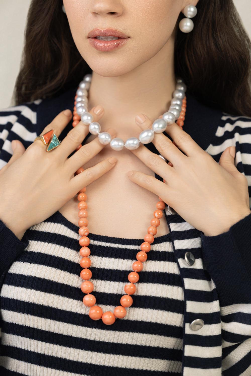 Baroque White South Sea Strand Necklace-WHITE GOLD-17.75-JEWELRYFINE JEWELNECKLACE O-ASSAEL