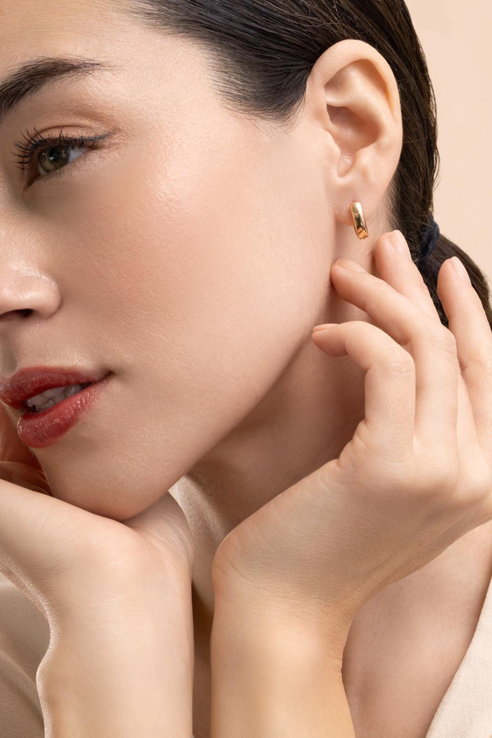 Huggie Hoop Earrings-YELLOW GOLD-JEWELRYFINE JEWELEARRING-MARLA AARON
