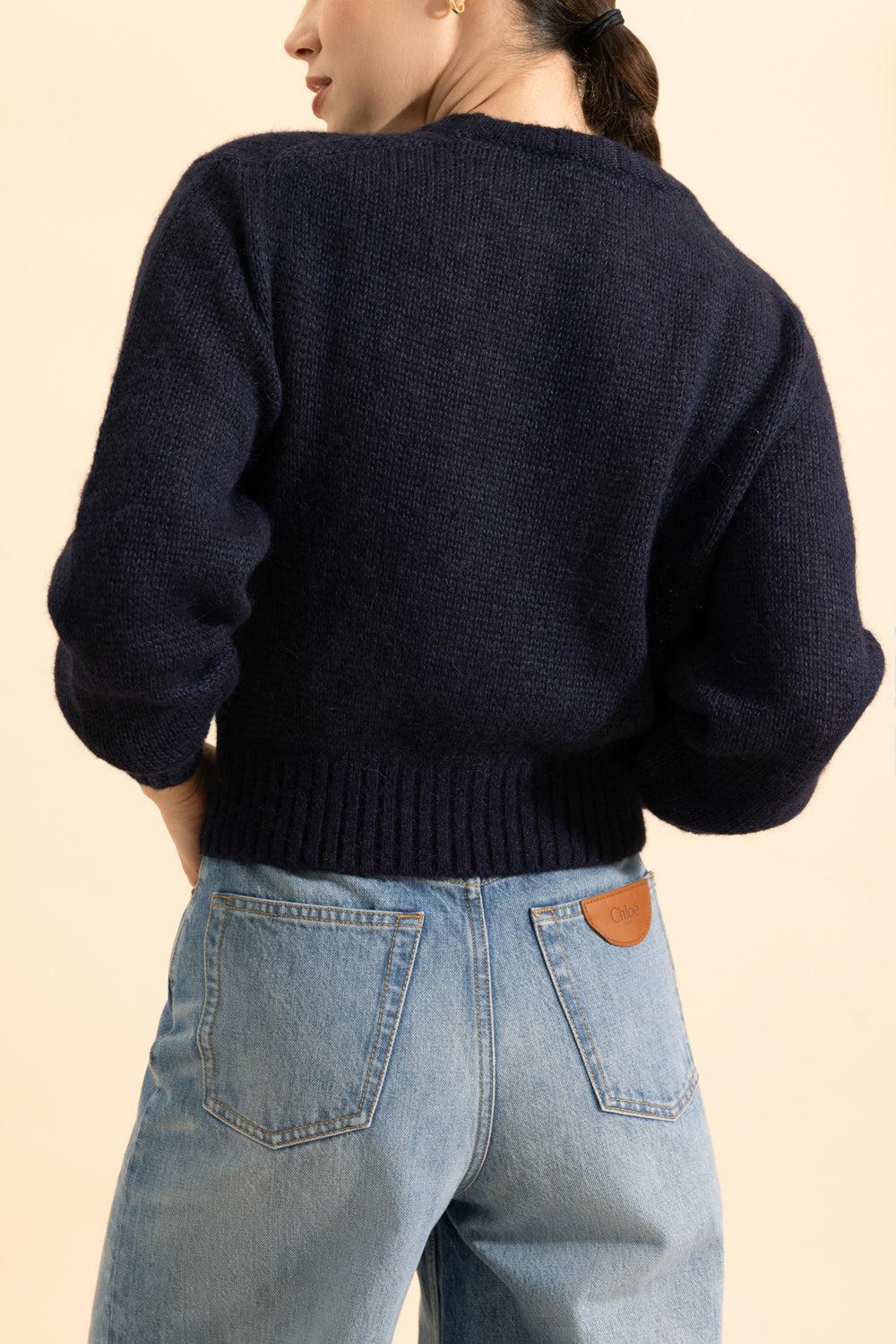 Hairy Wool Knit Sweater-BLUE-XS-CLOTHINGTOPKNITS-CHLOÉ