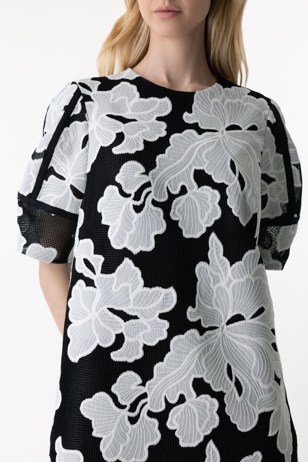 Floral Embroidered Tunic Dress-IVORY-4-CLOTHINGDRESSCOCKTAIL-LELA ROSE