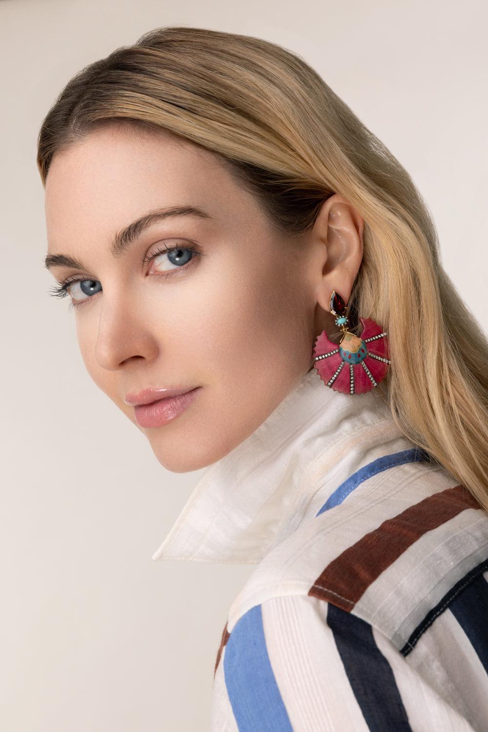 Diamond Silk Road Marquetry Earrings-YELLOW GOLD-JEWELRYFINE JEWELEARRING-SILVIA FURMANOVICH