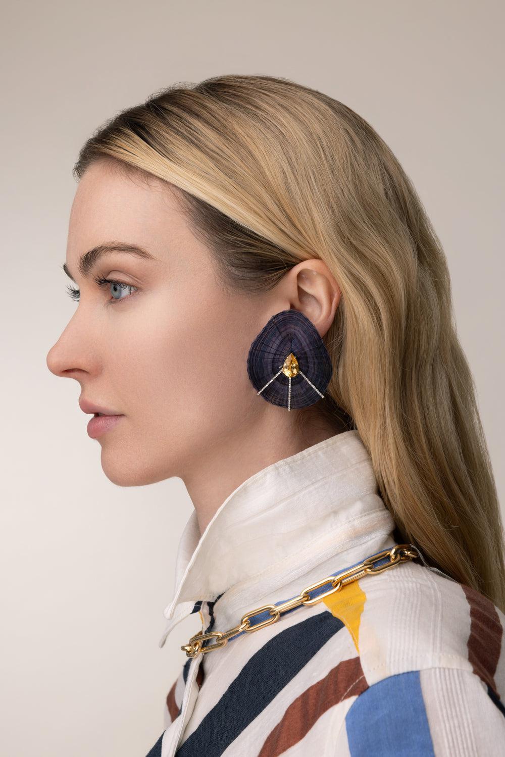 Purple Horse Mane Earrings-YELLOW GOLD-JEWELRYFINE JEWELEARRING-SILVIA FURMANOVICH