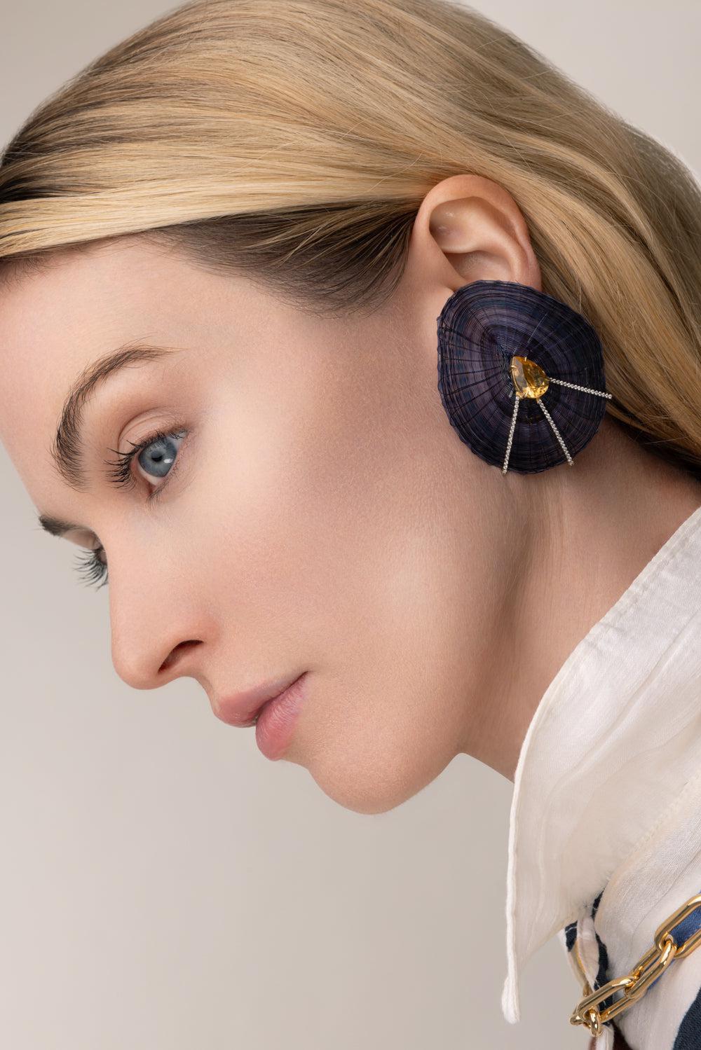 Purple Horse Mane Earrings-YELLOW GOLD-JEWELRYFINE JEWELEARRING-SILVIA FURMANOVICH