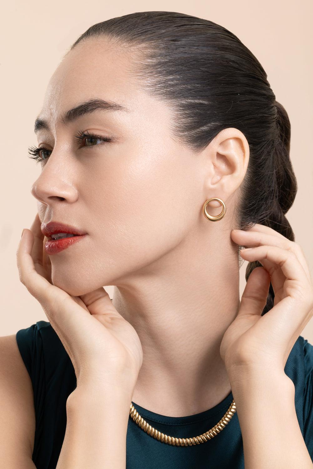 Small Galaxy Earrings-YELLOW GOLD-JEWELRYFINE JEWELEARRING-ANITA KO